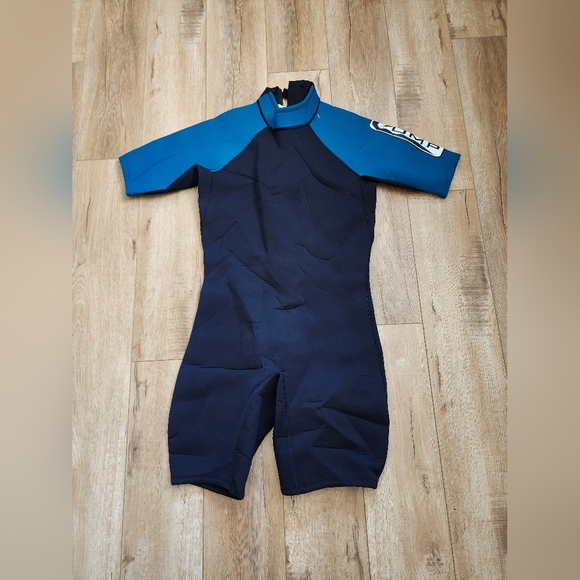 COMP Scuba Wet Suit Size Men's L Shorty Dive Diving Snorkel BLACK BLUE - Picture 1 of 5
